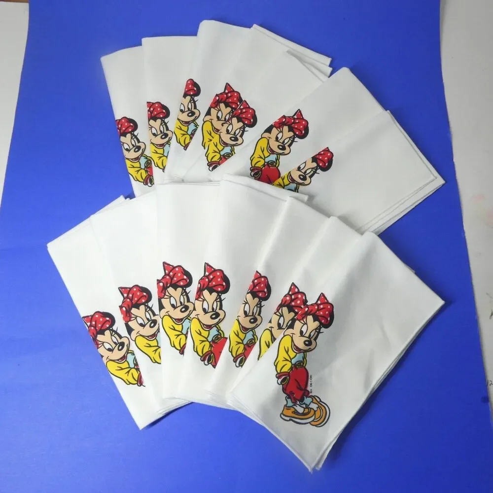 14 Disney Character Cloth Napkins Mickey Minnie Donald Goofy 18
